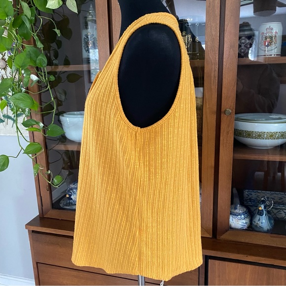 W5 Golden Yellow Button Front Knit Tank Top - Picture 7 of 7